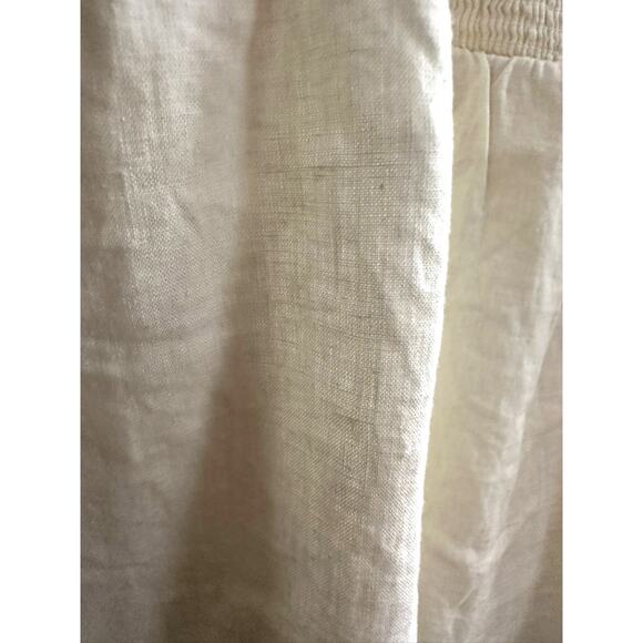 Market & Spruce Linen Blend Smocked Tank Ivory Neutral Size L - Picture 4 of 8